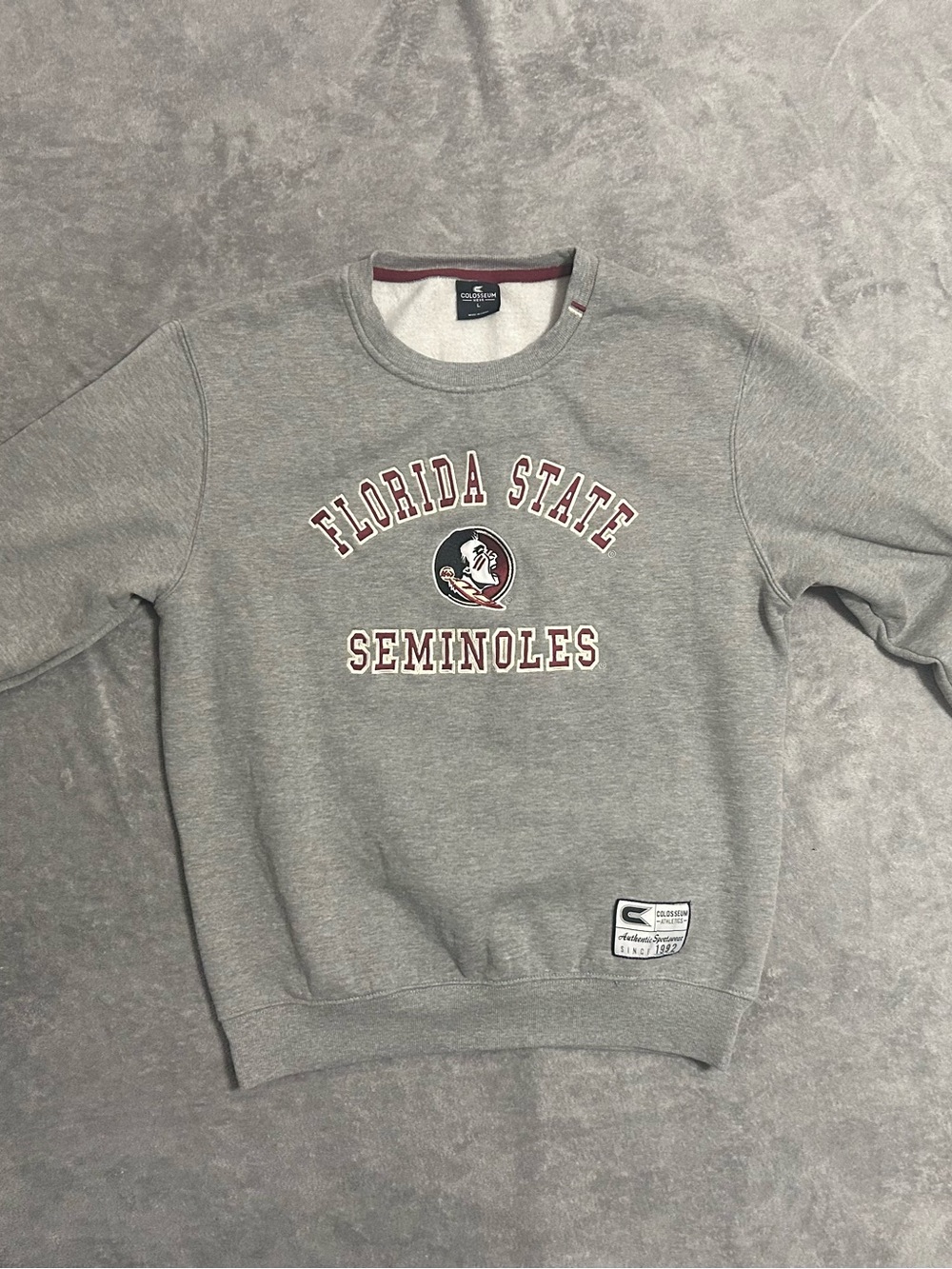 Colosseum Gray Florida State Seminoles Pullover Sweatshirt
